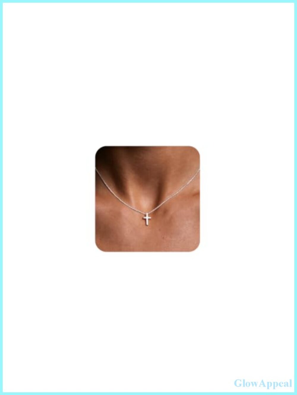 Sterling Silver Cross Necklace for Women Dainty Pendant Hypoallergenic 18in